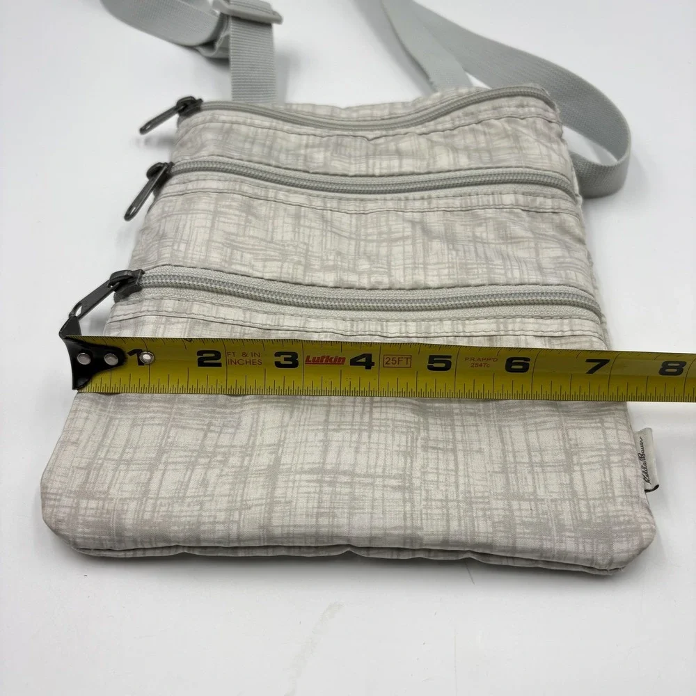 Eddie Bauer Crossbody Bag‎ Womens Small Gray Polyester Multi Zip Travel Purse